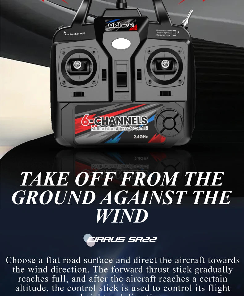 6ch Remote Control Transmitter Mode 1 Mode 2 for 500mm Wingspan QIDI550 F3D QIDI560 New Start M7  Qidi580 SR22 Toys RC Plane