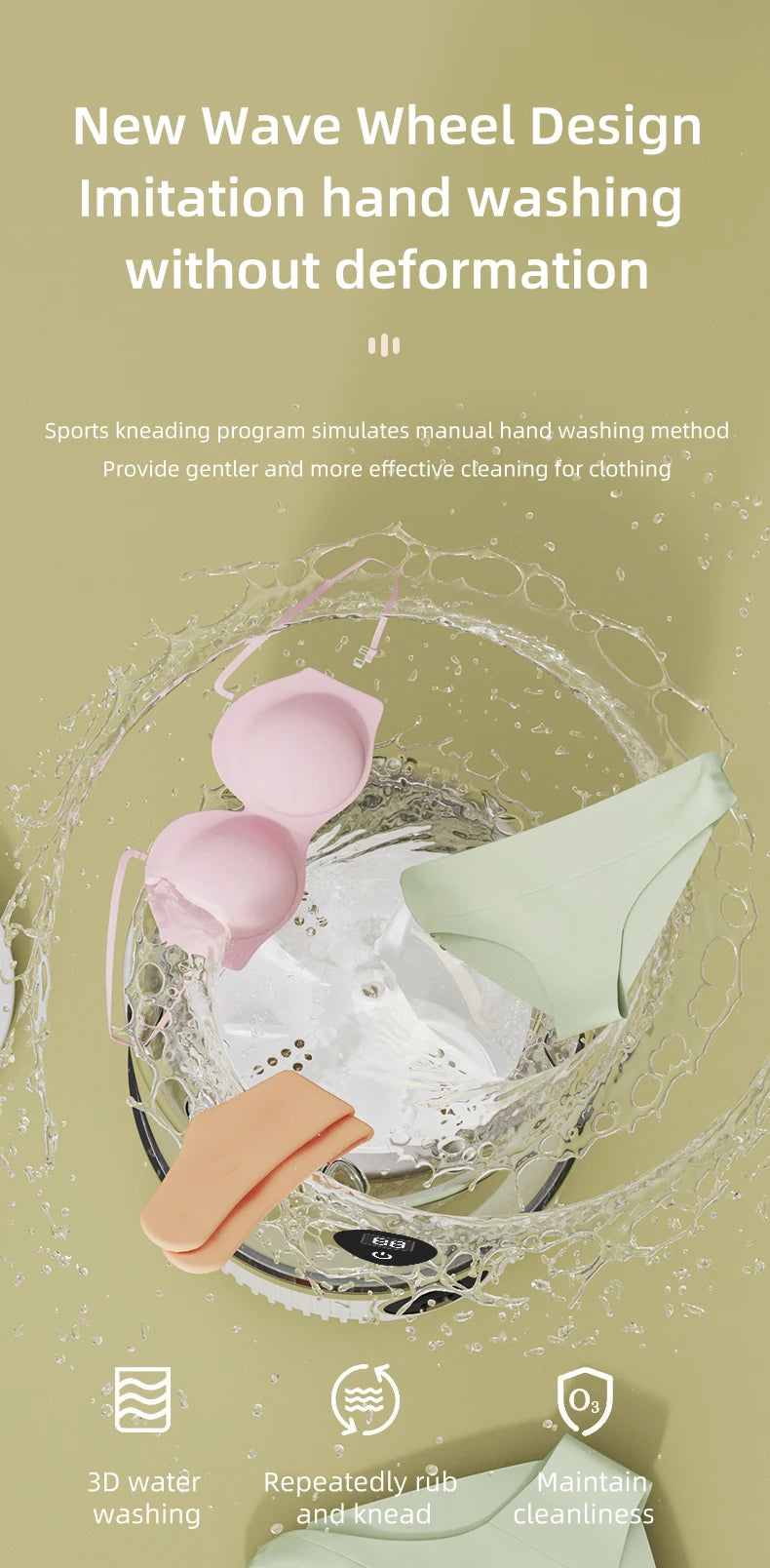 Mini Washing Machine Household Electric Washing Cup Underwear Socks Small Wireless Charging Washing Machine