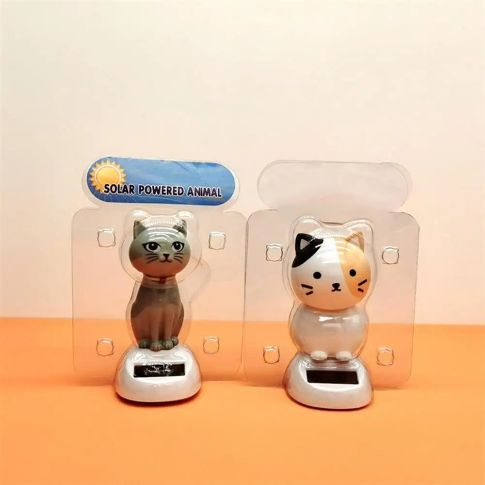 Solar Shaking Cat Car Decoration Cartoon Cat Toy Dashboard Decorations Solar Shaking Head Doll Black Cat Small Gadget Decor