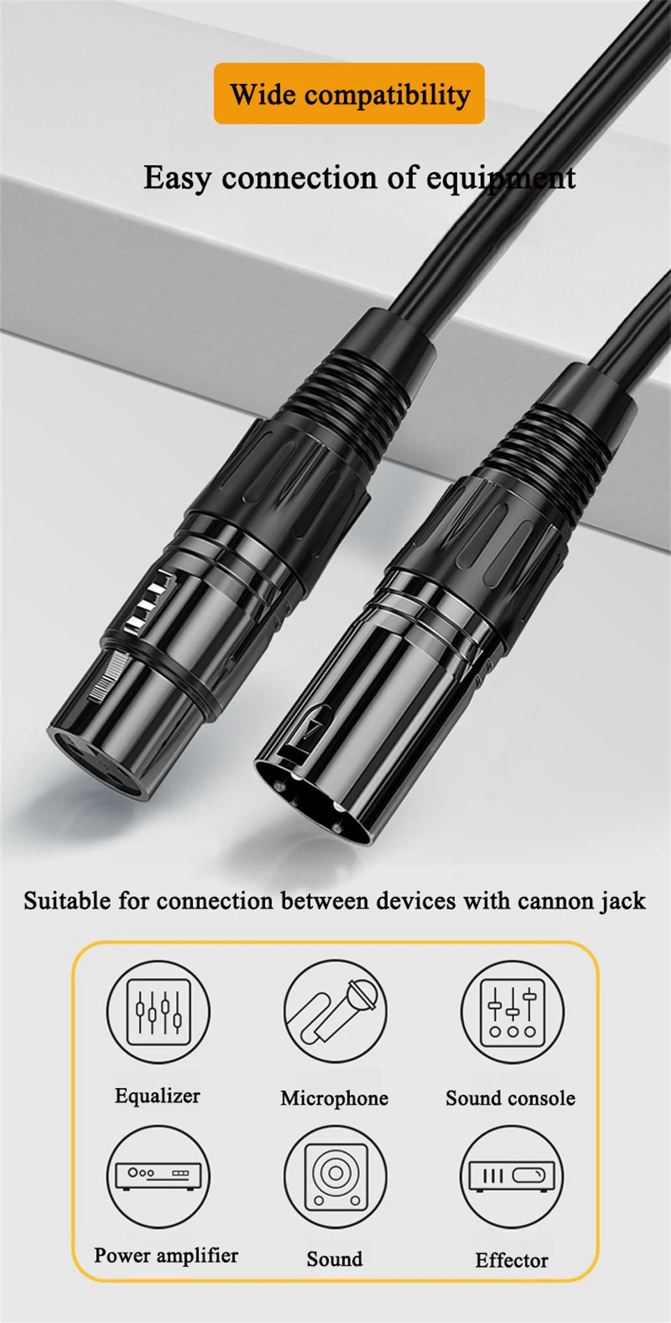 3Pin XLR Cable Audio Cable XLR Male to Female Microphone Extension Cables for Mixer Amplifiers Sound Cannon Balanced XLR Line
