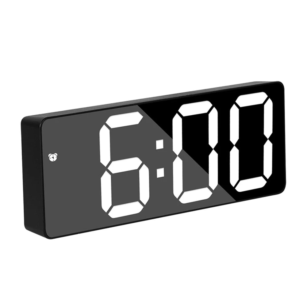 Electronic Clock with Bright Large Display and Voice Control Designed for Time Alarm Calendar and Temperature Monitoring
