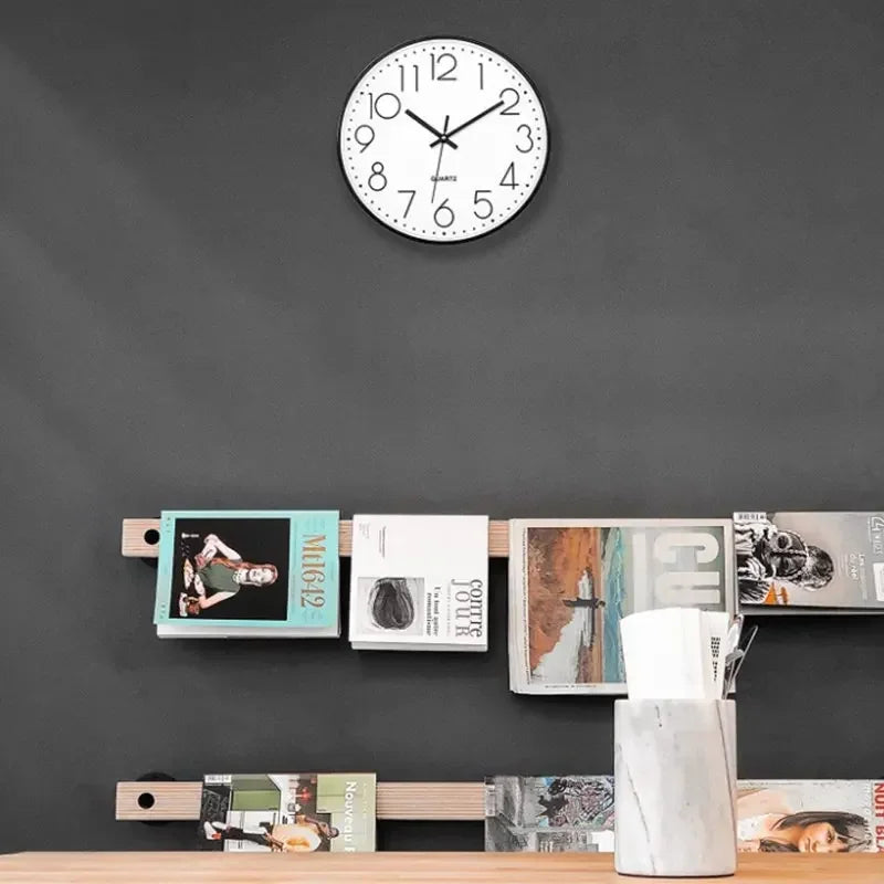 Round Wall Clock, Modern Silent 8 Inch Wall Clock, Quartz Movement Battery Powered, Decorate Home, School, Bedroom, Office
