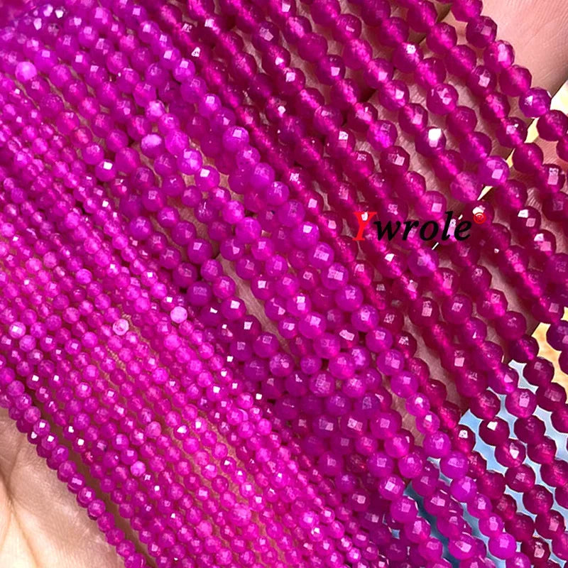 Natural Red Garnet Stone Beads 2 3 4mm Faceted Loose Round Gemstone For Jewelry Making DIY Bracelet Earrings Accessories 15''