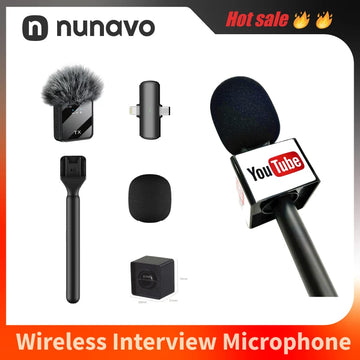 Wireless Interview Mic Professional Handheld reporter Microphone for iPhone Smartphone content creator Broadcast iOS Android mic
