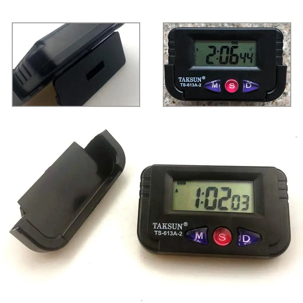 Table Clock Alarm Clock 1 Pc Car Clock Compact Double Sided Durable Reliable Stopwatch Date And Timer Function