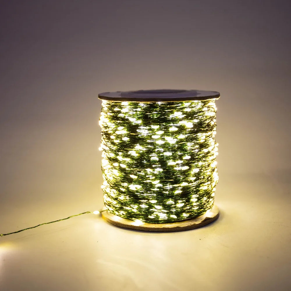 100M LED Warm White String Lights Green Wire Fairy Lights Garland For Outdoor Home Christmas Wedding Party Garden Decoration