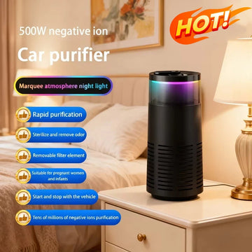 Car Air Purifier Rapid purification Removing Formaldehyde Odors Inside Car Negative Ion Ambient Light Car Air Purifier 2026