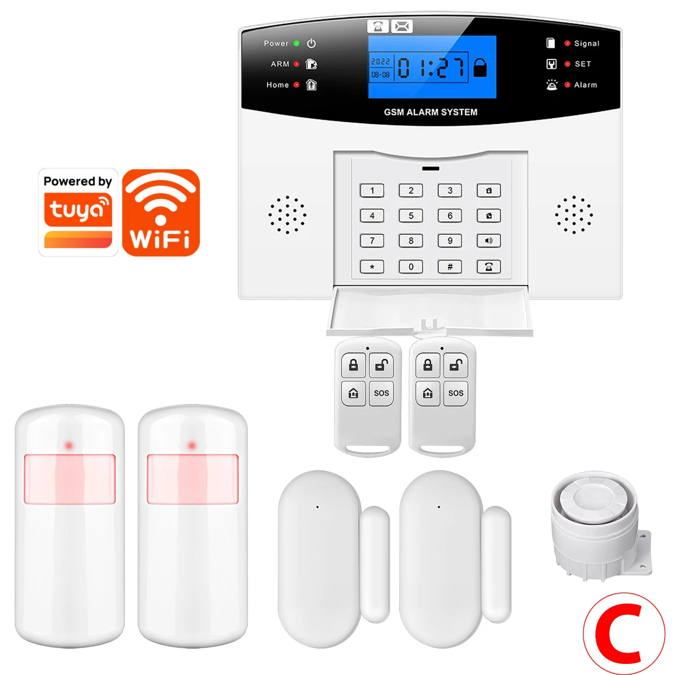 GSM WiFi Smart Alarm System Wireless DIY Smart Home Security System With APP Control Works with Alexa for Houses Apartments