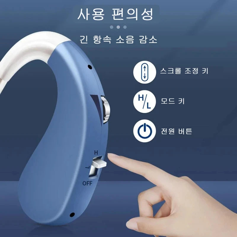 New Compact Lightweight Single Rechargeable Headphones Noise Cancelling Feature Ear-hook Earbuds Suitable For The Elderly