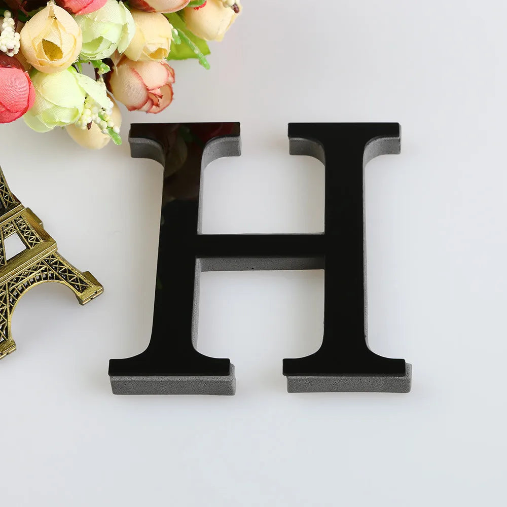 26 Letters Wall Sticker 3D DIY Mirror Acrylic Decals Home Decor Wall Art Mural for party wedding Christmas Retro Wall Art