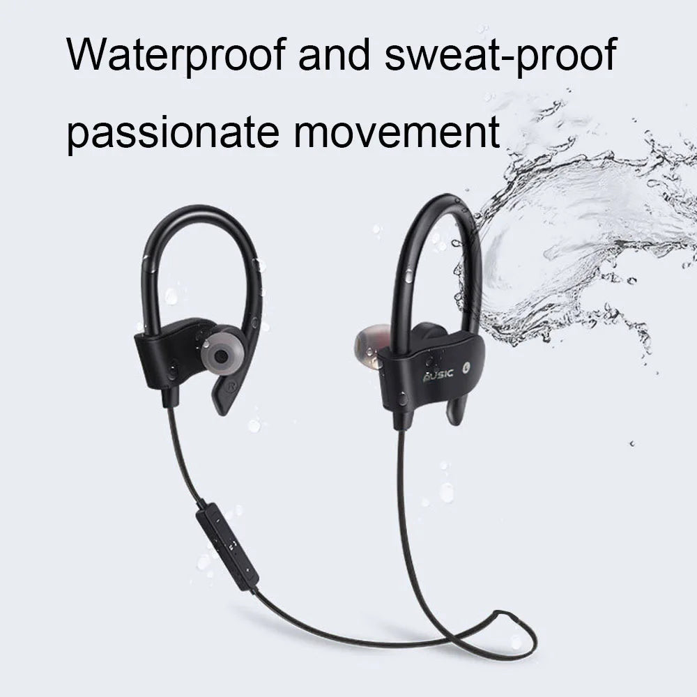 Bluetooth Headphone Wireless Earphones Waterproof Music Bluetooth Sport Earphone Stereo bass Headset with Mic for All Smartphone