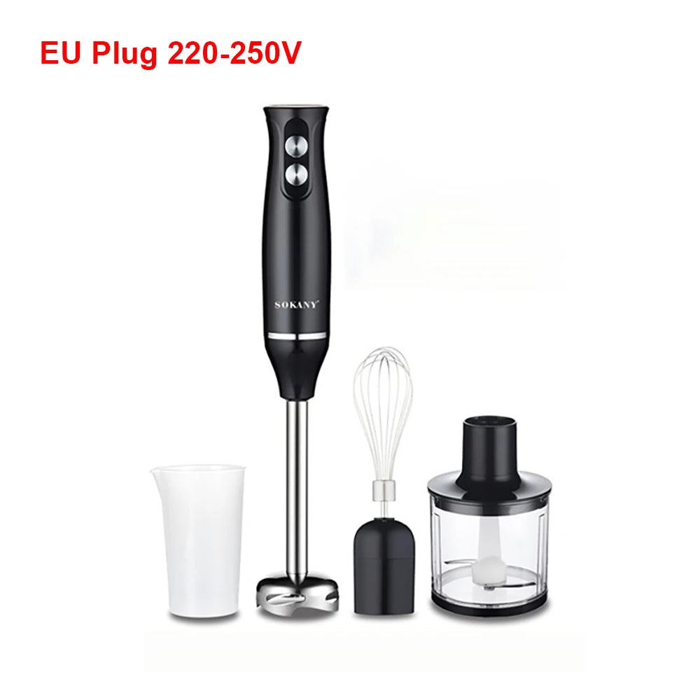 4 in 1 Blender Handheld Electric Mixer Machine Meat Vegetable Garlic Chopper Egg Beater Kitchen Blender for Soup Smoothie Puree