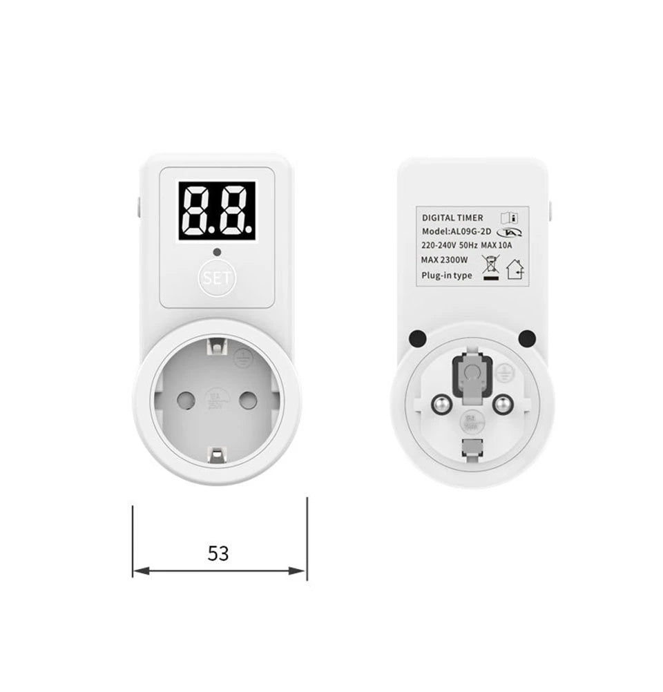 Smart Socket EU Plug Smart Home Outlet Socket Countdown Switch Two Digit Display Timer Time Control Telephone Battery Charging