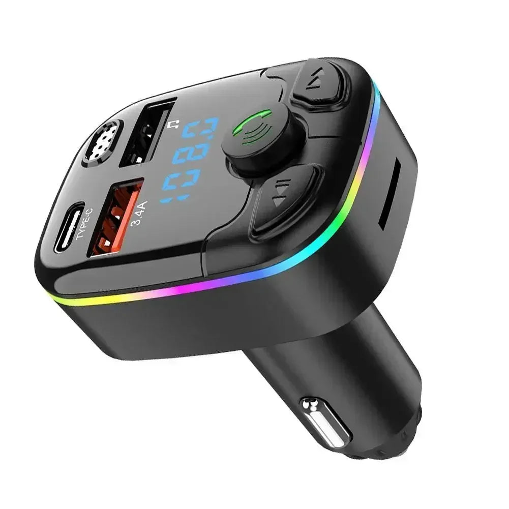 Car Bluetooth 5.0 FM Transmitter Wireless Adapter Mic Audio Receiver Auto MP3 Player 2.1A Dual USB Fast Charger Car Accessories