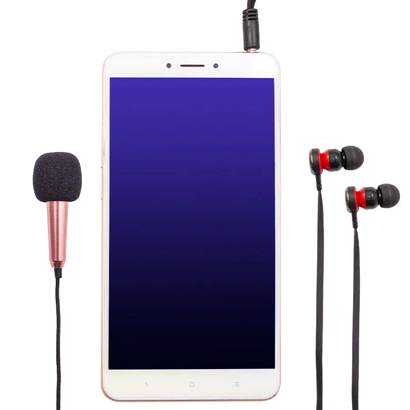 Portable 3.5mm Stereo Studio Mic KTV Karaoke Mini Microphone For Smart Phone Laptop PC Desktop Handheld Audio Microphone