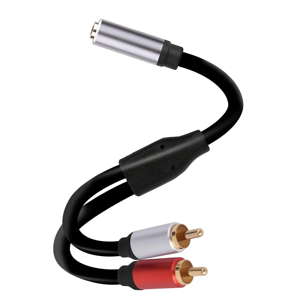 Stereo 3.5mm to Dual RCA Y Splitter Cable 2RCA To 3.5 mm Jack Audio Adapter for Computer Phone Amplifier Speaker Home Theater
