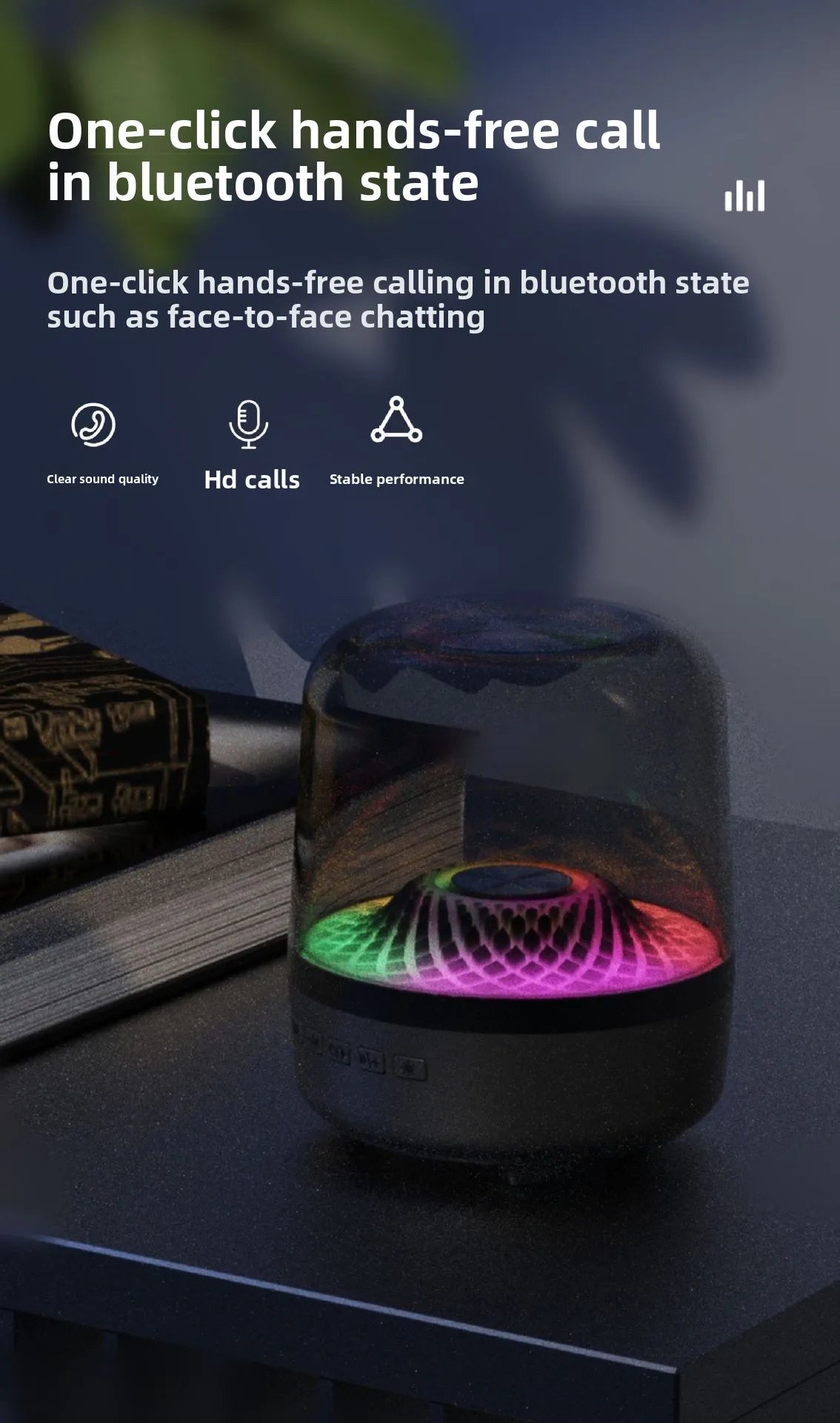 Wireless Bluetooth Speakers Outdoor Portable Loudspeaker Panoramic Surround Sound Effec Subwoofer Breathing Lamp for Android IOS