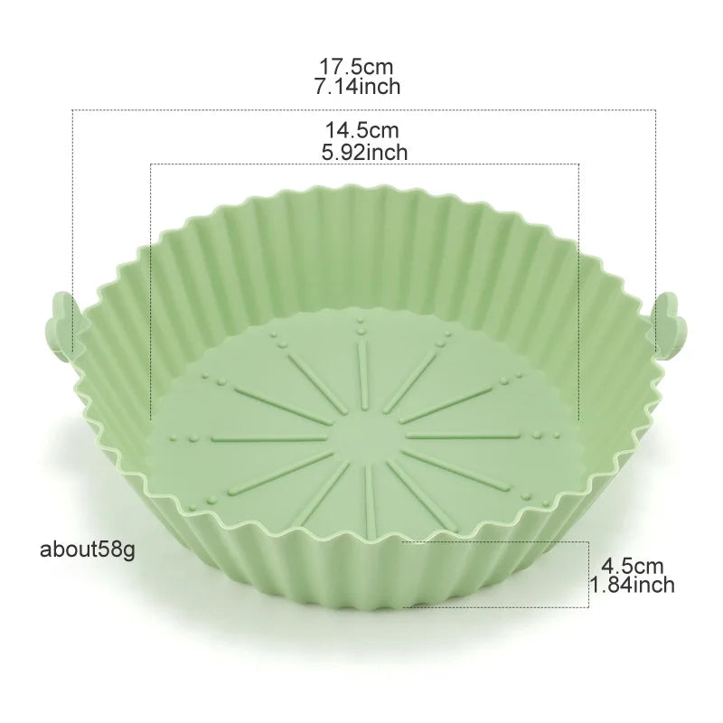 Air Fryer Baking Tray Reusable silicone baking basket Grill Pan food-grade safe non-stick fryers ovens microwave oven