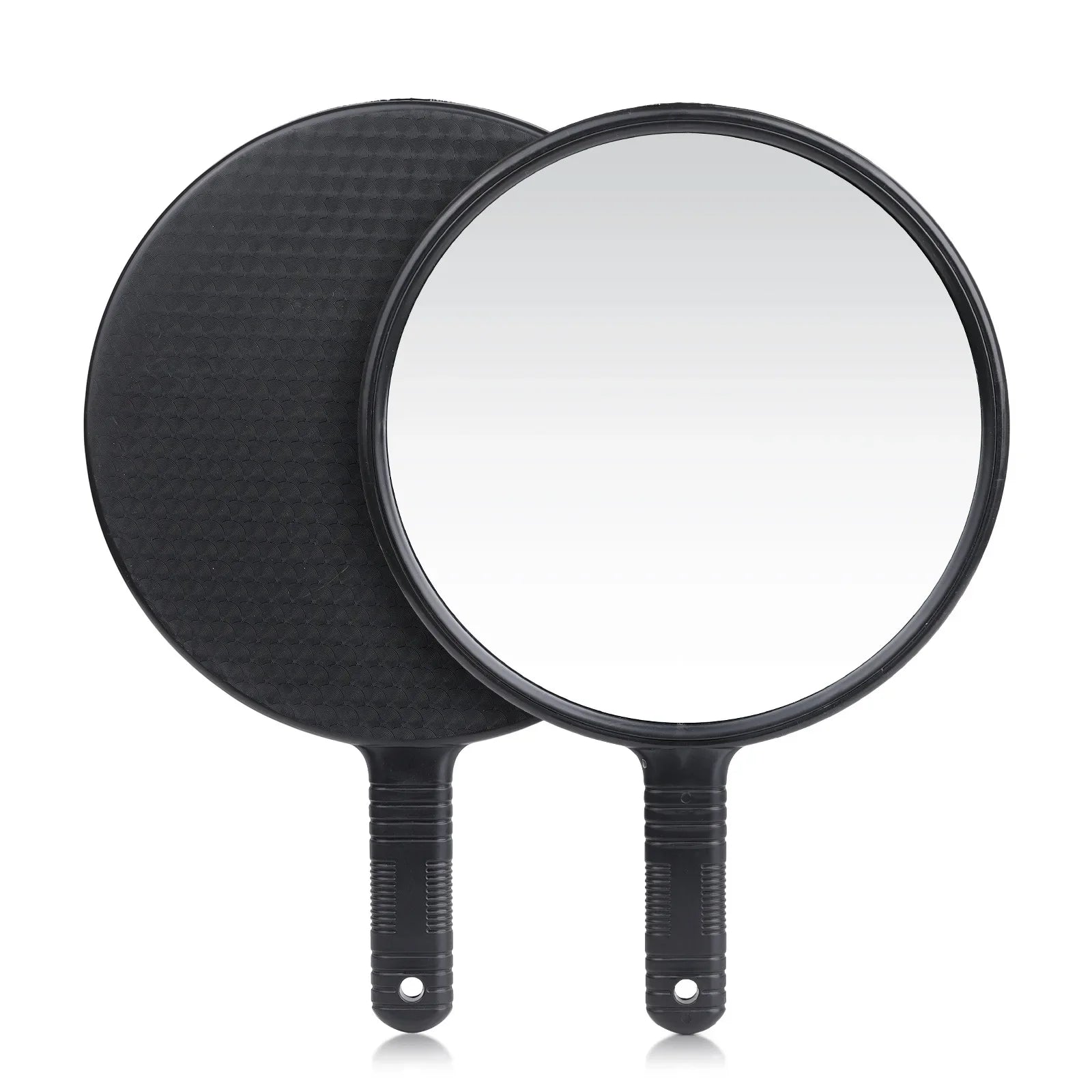 Large-sized Handheld Mirror for Beauty and Hair Care, Round Handle, Makeup and Rearview Mirror
