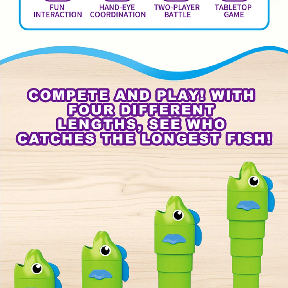 Fishing Battle Board Game Kid Fishing Master Toy Fish Body Stretchable Long Short Competition Family Interaction Educational Toy