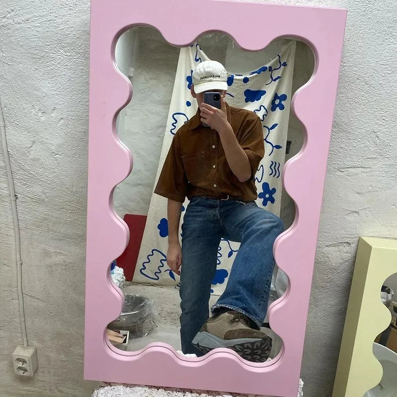 Full body makeup mirrors Room decoration full body photo floor mirror against the wall girls bedroom girls full-length mirror