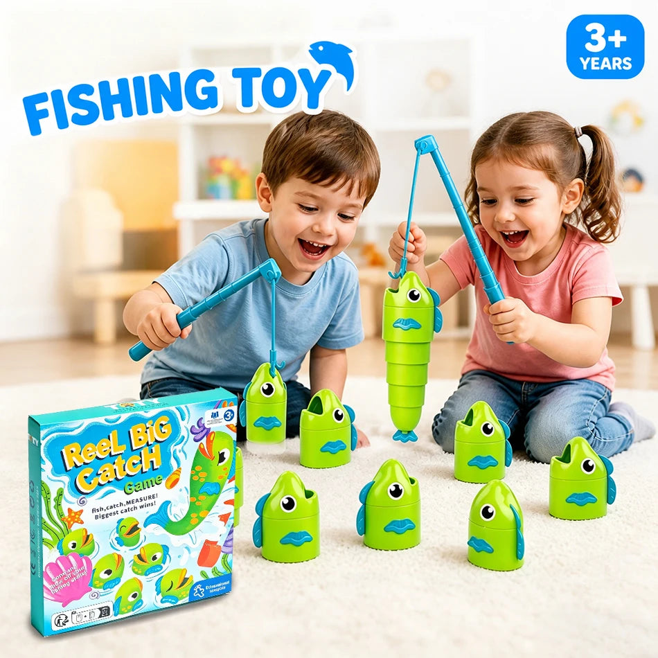 Fishing Battle Board Game Kid Fishing Master Toy Fish Body Stretchable Long Short Competition Family Interaction Educational Toy