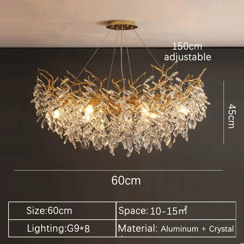 Luxury Modern Ceiling Chandelier Interior Decoration Villa Dining Living Room Crystal Pendant Lamp Home LED Lighting Fixtures