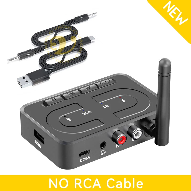NEW USB Bluetooth 6.0 Audio Receiver Adapter Wireless Stereo Music 3.5mm AUX R/L RCA With Mic Support U-Disk For Car Speaker Amp