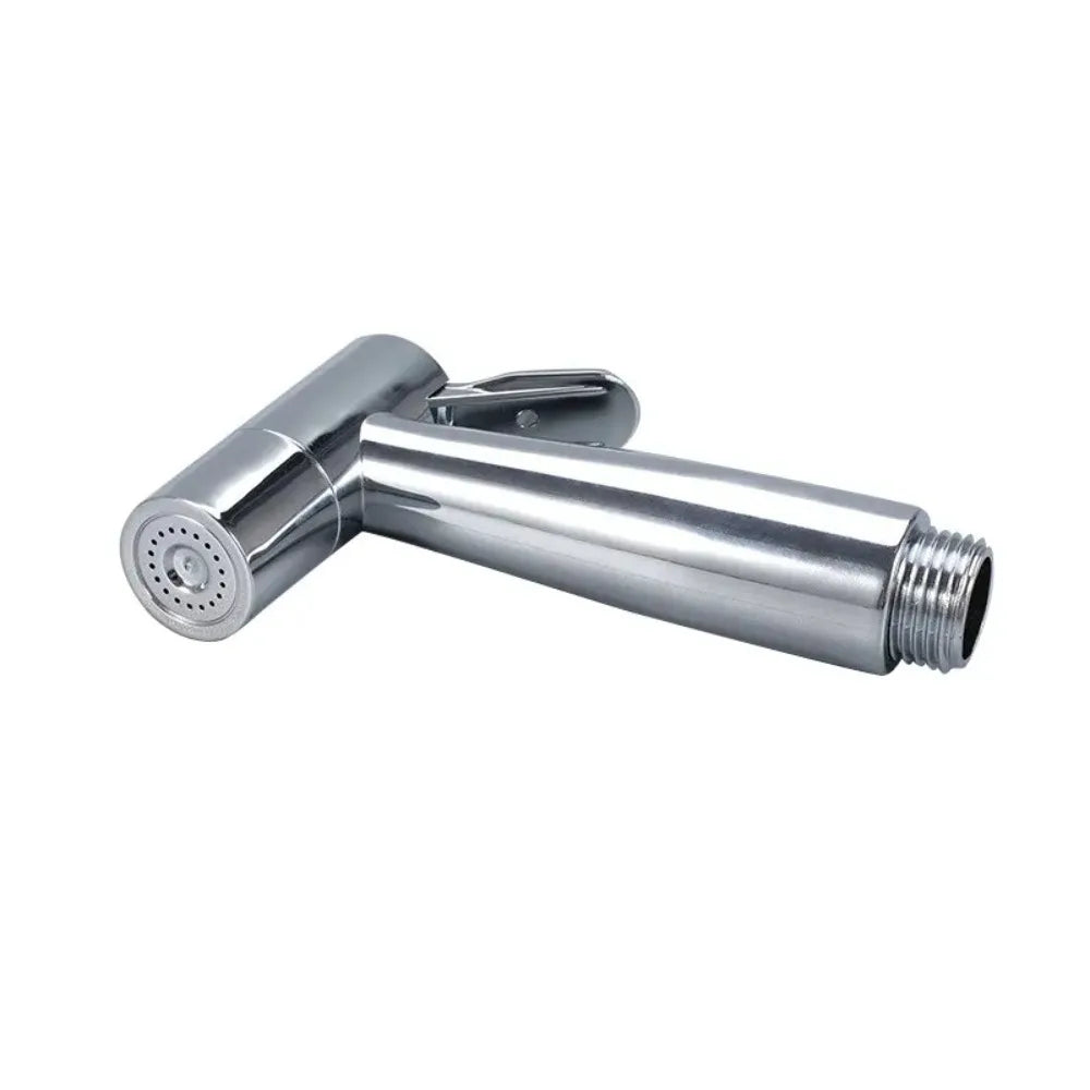 Handheld portable toilet flushing device with spray gun, handheld faucet, household bathroom shower head, self-cleaning