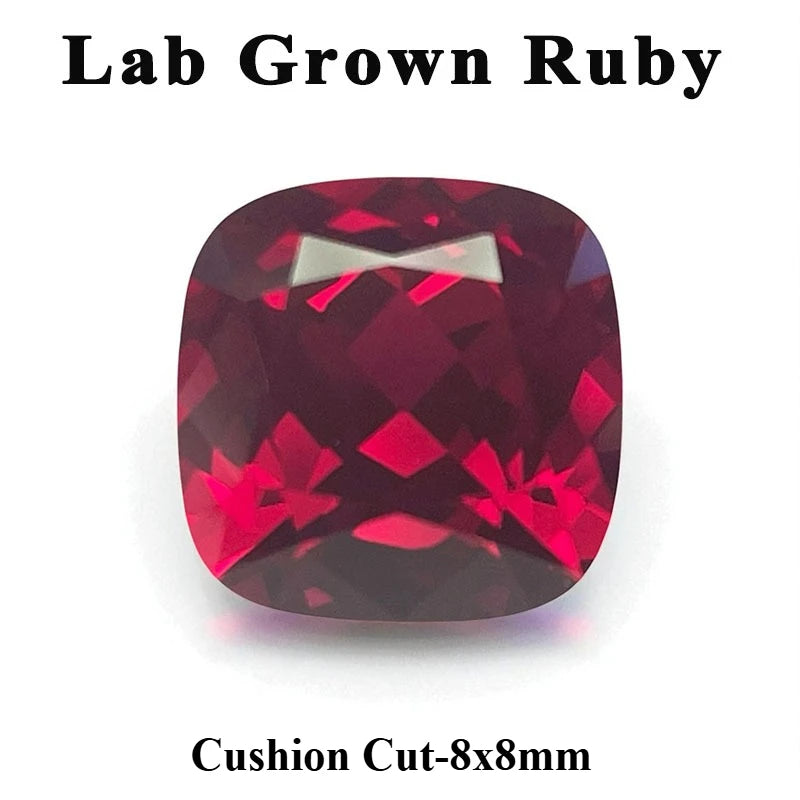Top Lab Grown Ruby Oval Cut Pigeon Blood Red VVS1 Gemstone For Charms DIY Jewelry Making Selectable Certificate