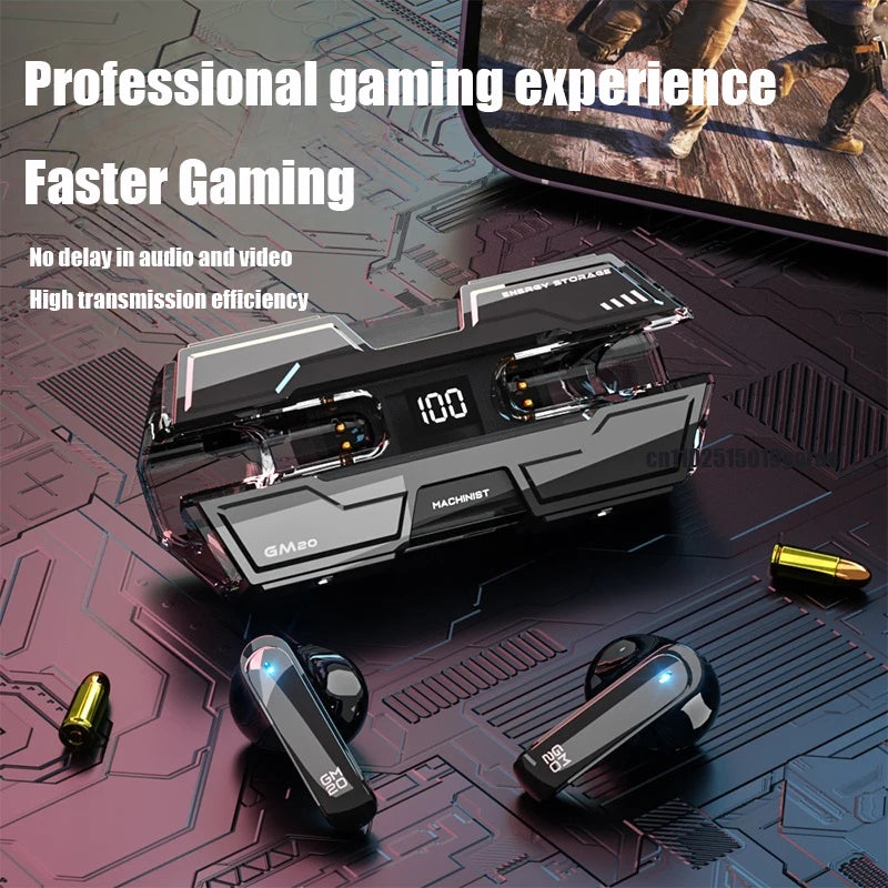 TWS Wireless Bluetooth 5.3 GM20 Gaming Headset Dual Mode High Range HiFi Stereo Audio Headset For Music