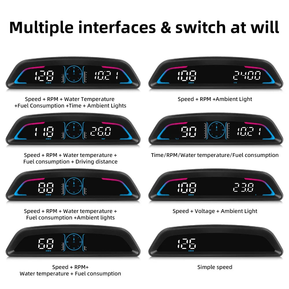 Car OBD/GPS B3 G3 Head Up Display Digital Speedometer Multifunctional HUD Display With Alarm Function Car Auto Accessories
