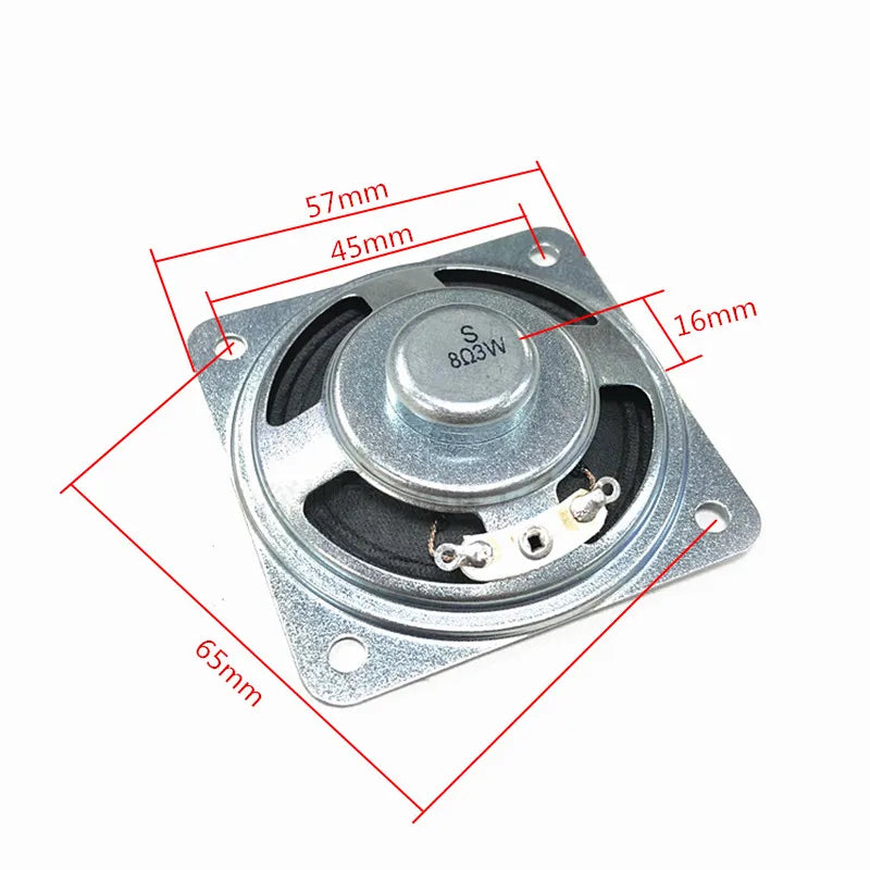 Square 2.25 Inch Audio Sound Speaker 8 Ohm 3W 57mm Full Range Speaker Edge Amplifier Home Loudspeaker DIY Keyboard Horn Toy