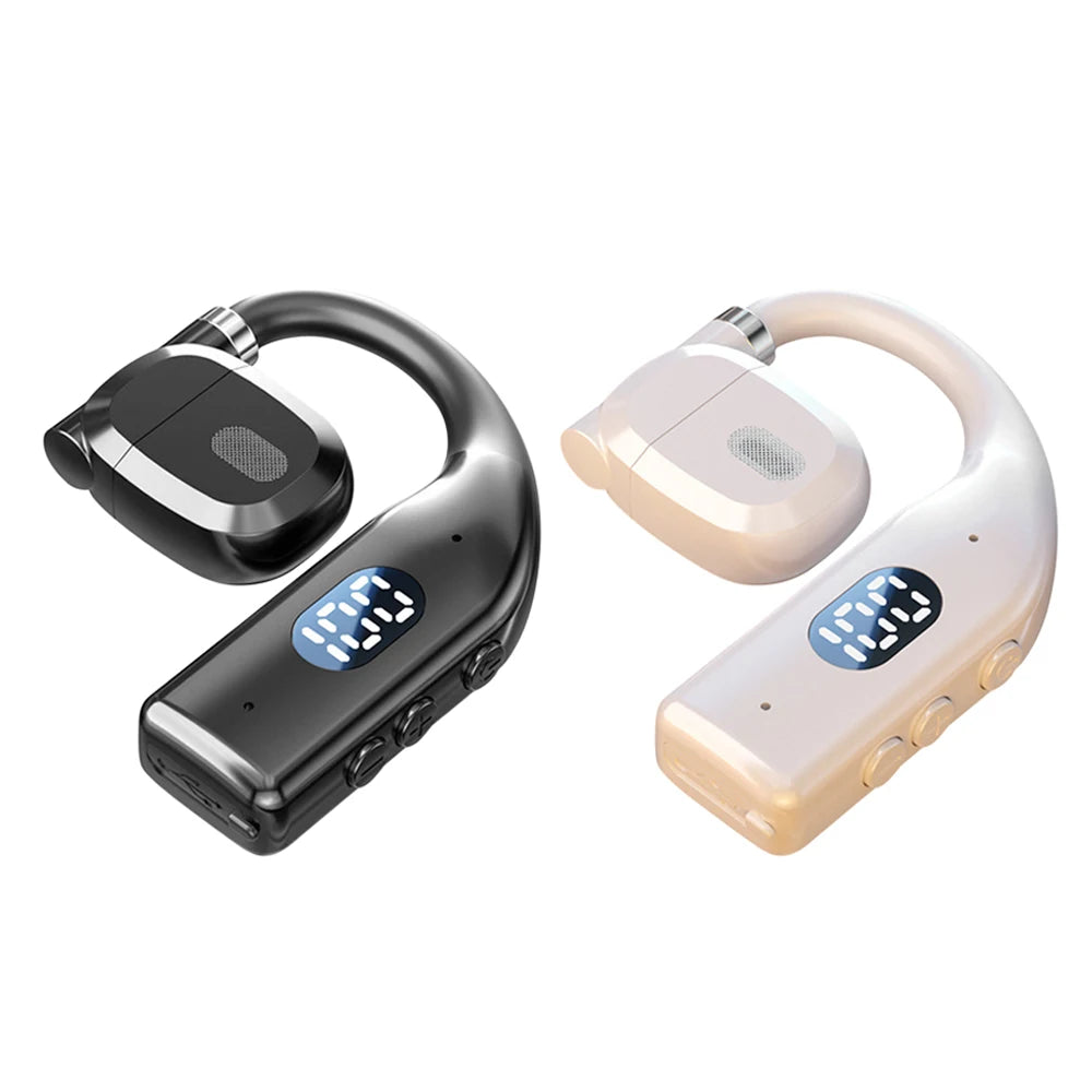 LED Single Earphones Long Standby Business Headphones Waterproof Mono Headset Outdoor Call Bluetooth5.3 Wireless Earbuds