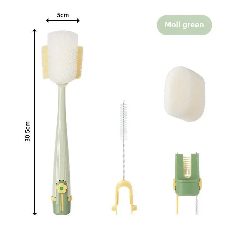 5-in-1cup Washing Tool for Household Use Multifunctional Cup Brush Water Cup Thermos Cup Brush Milk Bottle Cleaning Sponge Brush