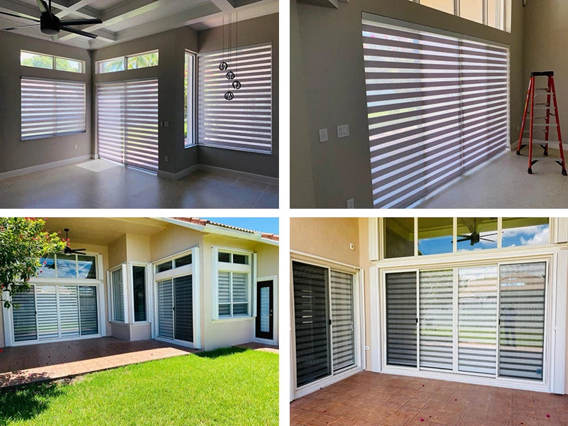 Smart Motorized Zebra Blinds – Light Filtering Electric Roller Shades for Home & Office