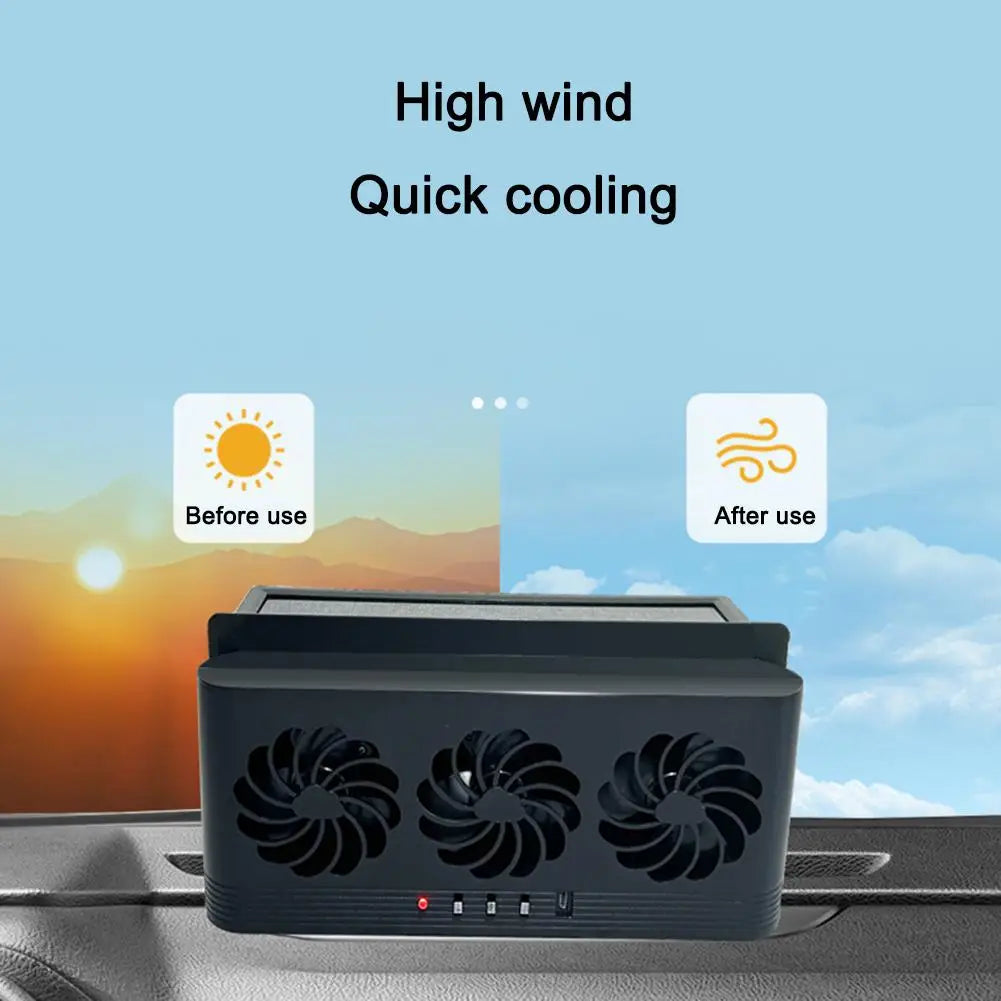 Car Solar Exhaust Fan Air Circulation Cooling Cooling Window Summer Tool Exhaust Interior Accessories Fan Fan Cooling S3D4
