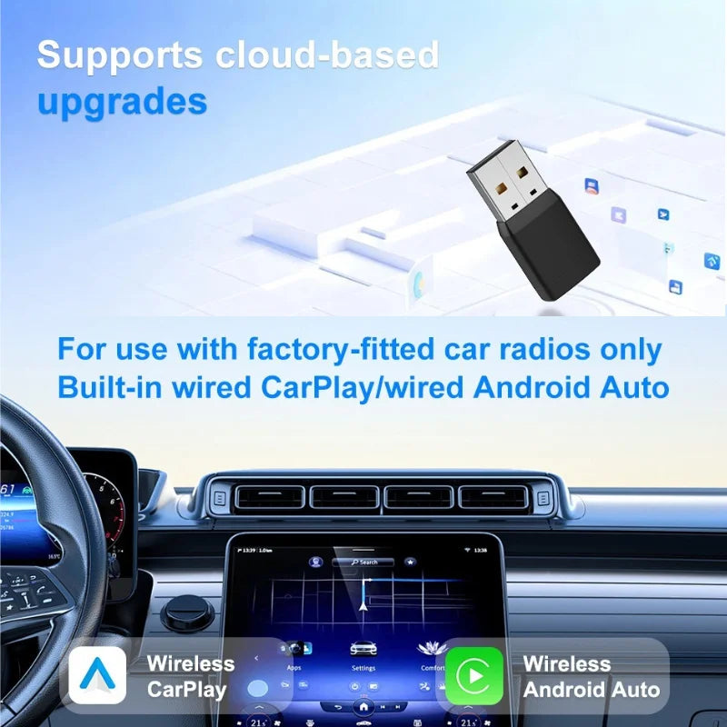Carplay Wireless Adapter Android Auto 2 in 1 Smart Dongle 5G WIFI For iphone Android Phone For Volvo Benz Mg Kia Chery VW