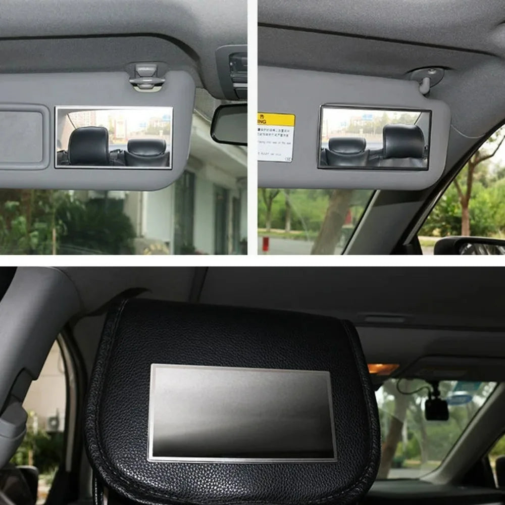 Stainless Steel Car Makeup Mirrors Portable Fall Prevention Automotive Sun Visor HD Polished Mirror Finish for Clear Imaging