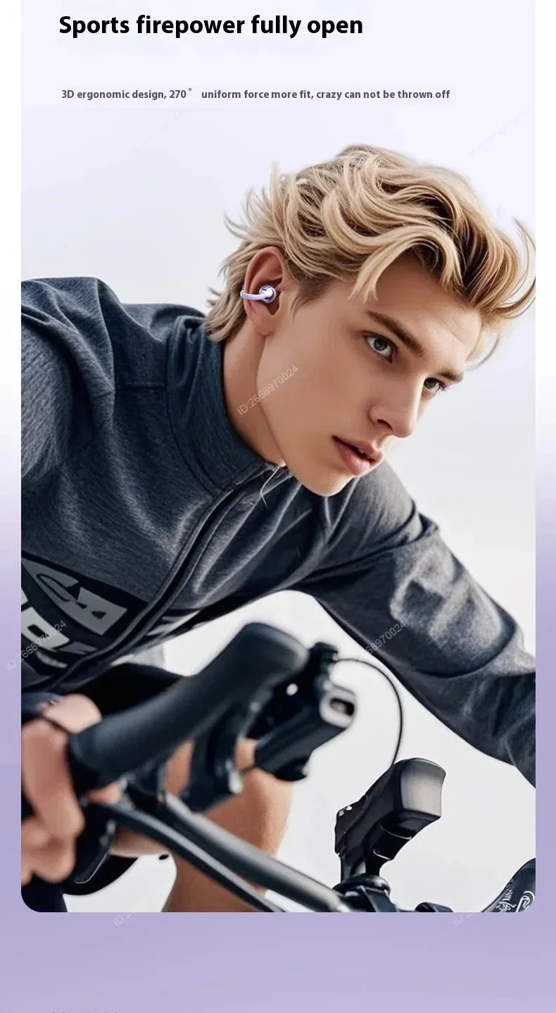 Premium Clip-on Earphones Wireless Bluetooth Earbuds Sound Quality Long Battery Life Perfect for Sports Headphones With Micphone
