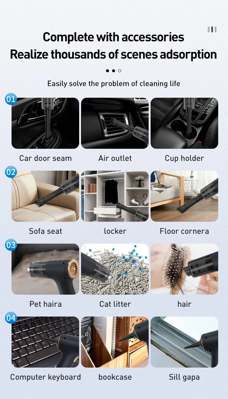 Youpin Car Vacuum Cleaner Powerful Cleaning Machine Strong Suction Handheld For Car Home Portable Wireless Cleaner New Mi