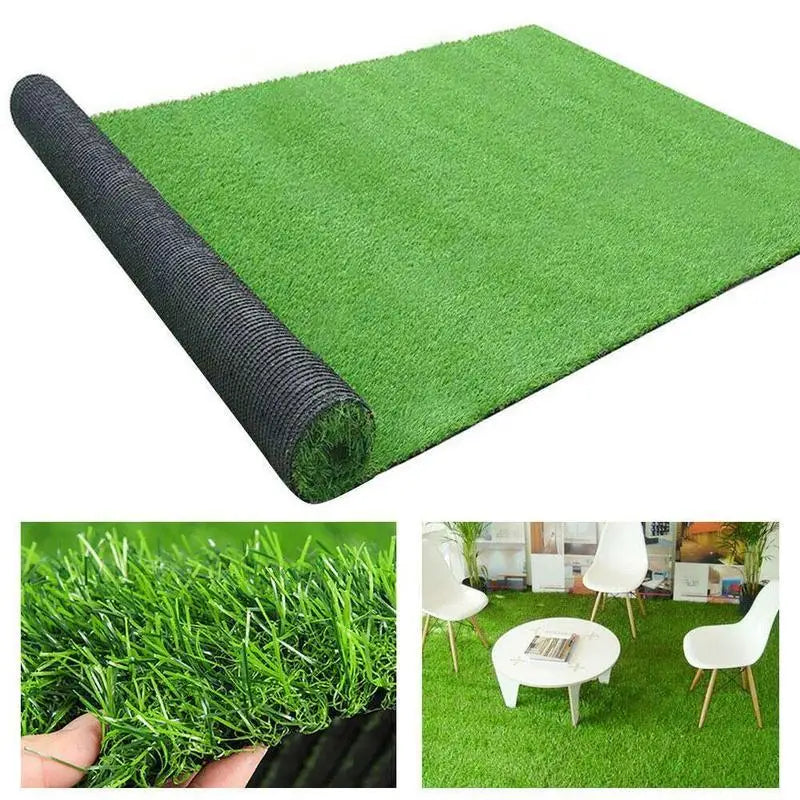 Artificial Turf Grass Lawn Realistic Synthetic Mat Washable Turf Outdoor Garden Decor Fake Grass Mat Carpet Indoor
