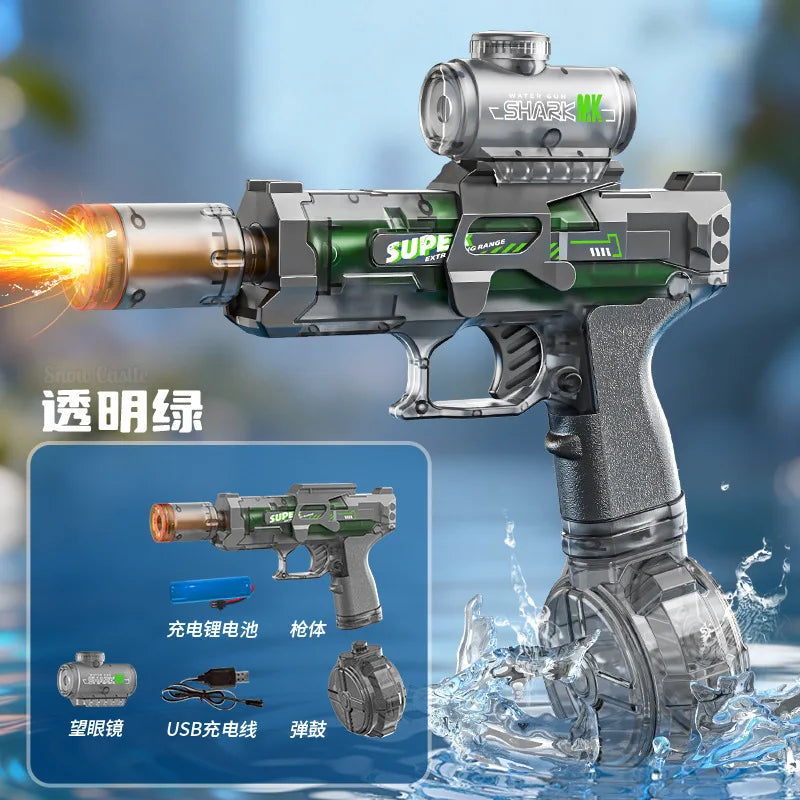 Outdoor summer hot toys, electric high-pressure water gun, beach, swimming pool, garden, wrestling game, automatic charge, gifts
