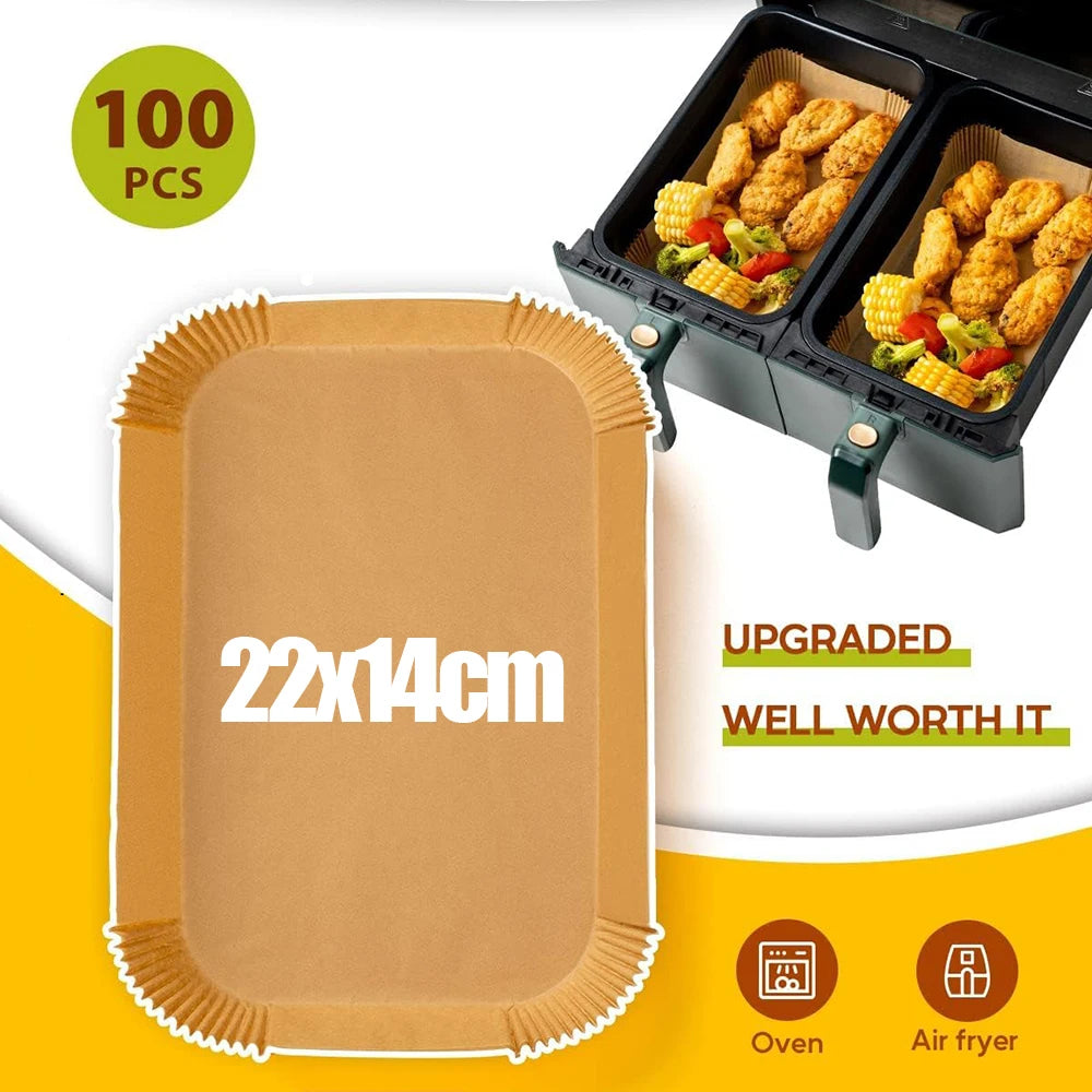 Air Fryer Liners Disposable for Ninja Airfryer 8.7x5.5" Rectangle Parchment Paper for Air Fryer Dual Basket Ninja DZ201 DZ401