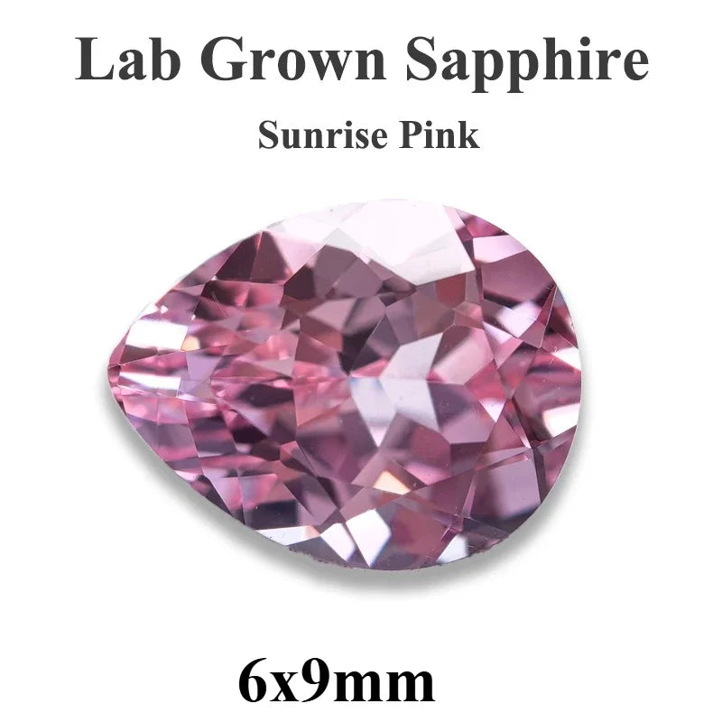 Lab Grown Sapphire Pear Cut Multiple Colors Available VVS1 Gemstone DIY Jewelry Making Materials with Selectable Certificate