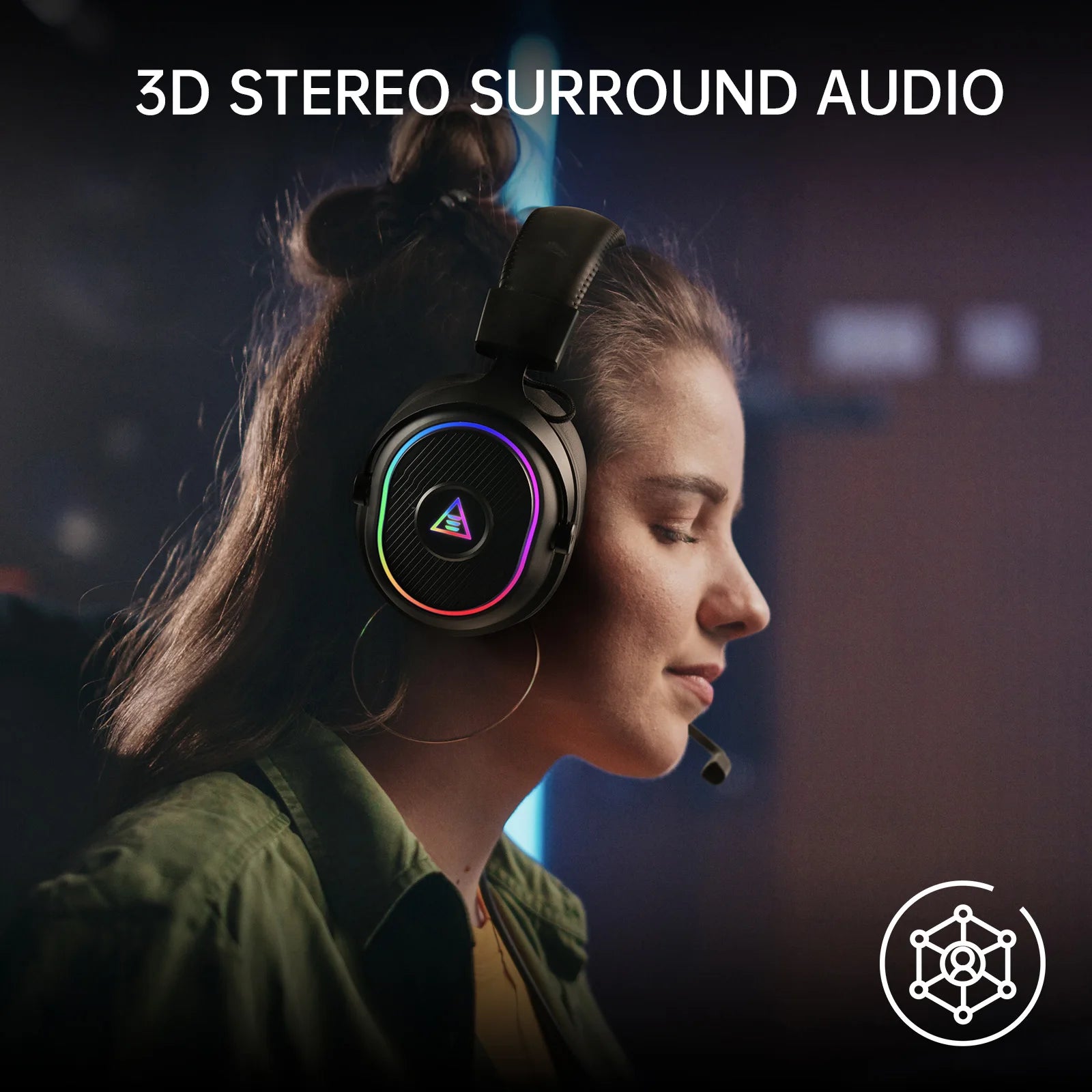 Oneodio EKSA MaKo BT Bluetooth Gaming Headset Over Ear 2.4GHz Wireless Headphones Gamer 20ms Low Latency With Mic for PC/PS4/PS5