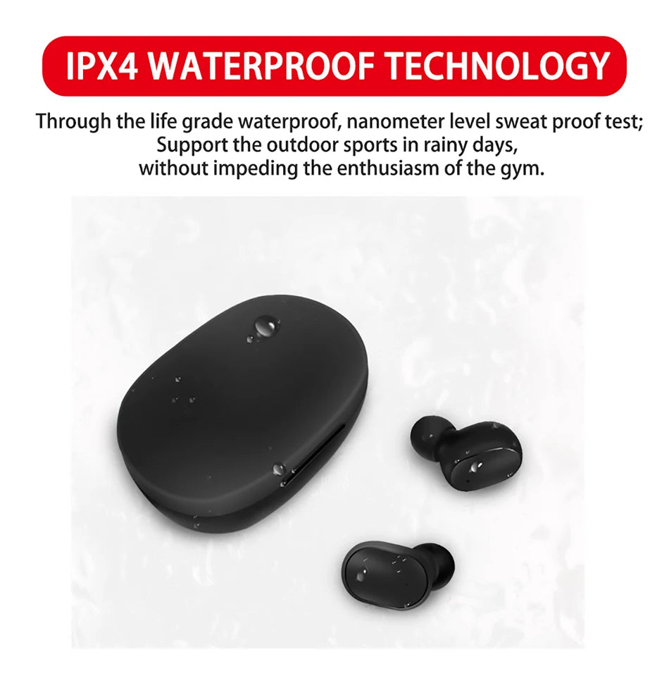 TWS Wireless Bluetooth Headphone, Stereo Headset, Sports Earbuds, Microphone with Charging Box, Smartphone