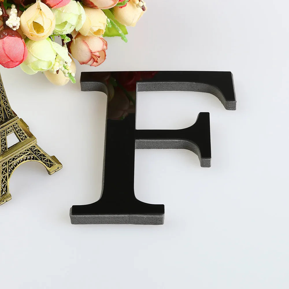 26 Letters Wall Sticker 3D DIY Mirror Acrylic Decals Home Decor Wall Art Mural for party wedding Christmas Retro Wall Art