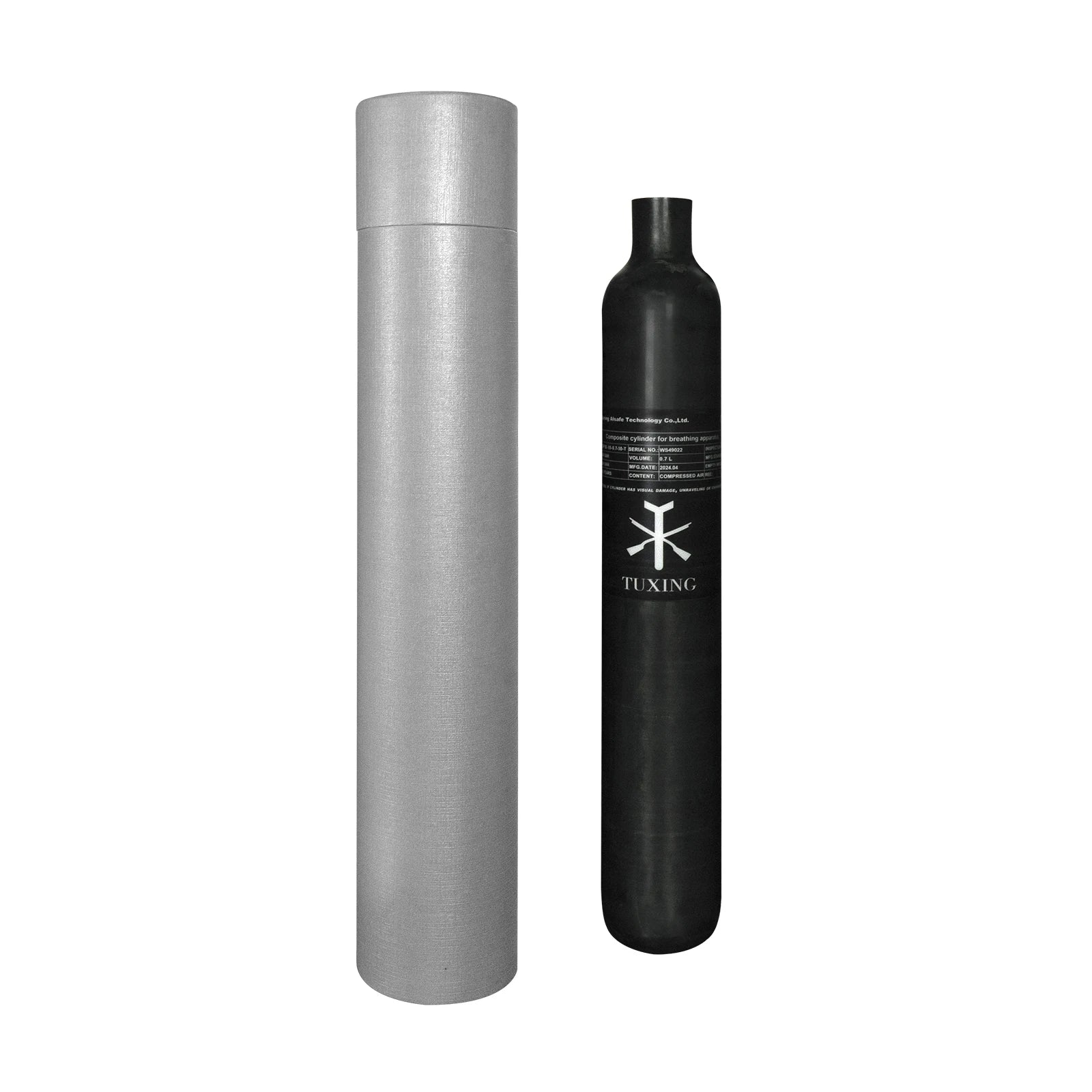 TUXING 4500Psi 300Bar 0.7L 700cc 42Ci Carbon Fiber Cylinder HPA High Pressure Regulating Valve Fill Station Scuba Diving M18*1.5
