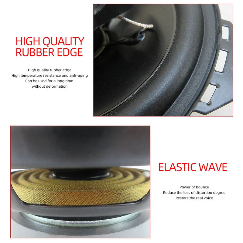 2pcs (2X280W) 560W Premium 4-Inch HiFi Car Speakers - HD Audio, 4.0 Surround, App Control, Universal Flush Mount